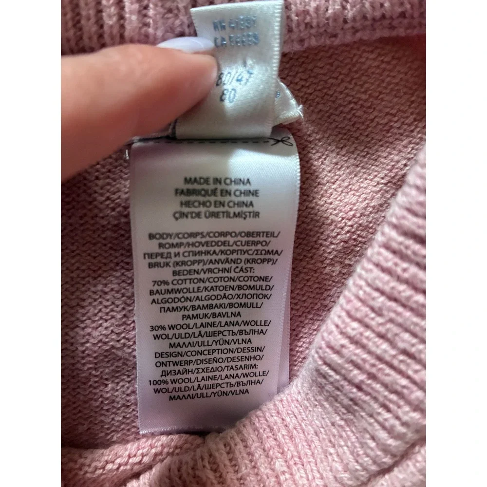 Ralph Lauren Baby Girls Pink Fair Isle Wool Sweater Dress & Legging 9-12 months